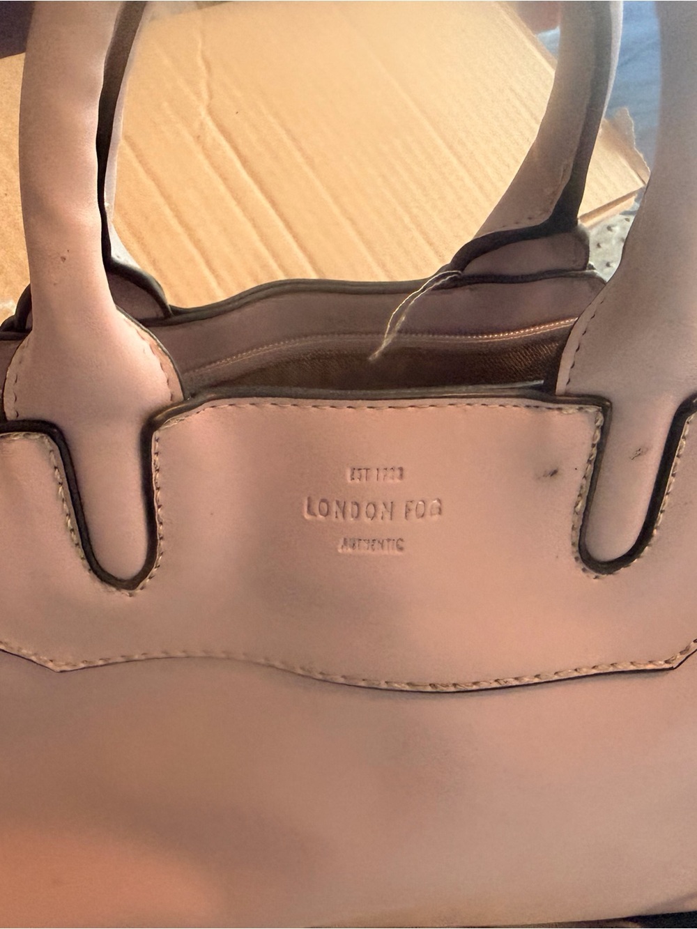 London Fog Blush Pink Leather Satchel